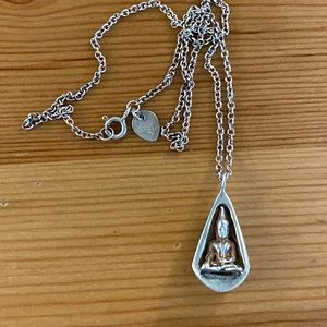 Me & Ro sterling Buddha on 16” chain